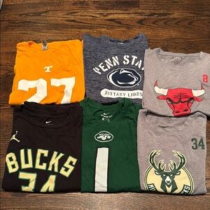 Assorted Sports Team T-Shirts. Youth size Large. Brands include Nike, NBA